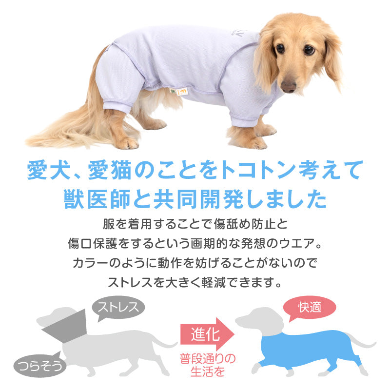 皮膚保護服(皮膚保護服スキンウエア®)(男女兼用 / 臘腸犬・小型犬用 / 抗菌・除臭材質)