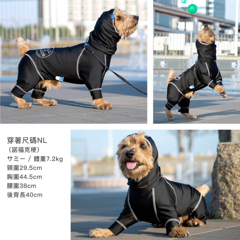 反光LOGO印花防潑水風雨兩用圍巾帽(臘腸狗·小型犬用)