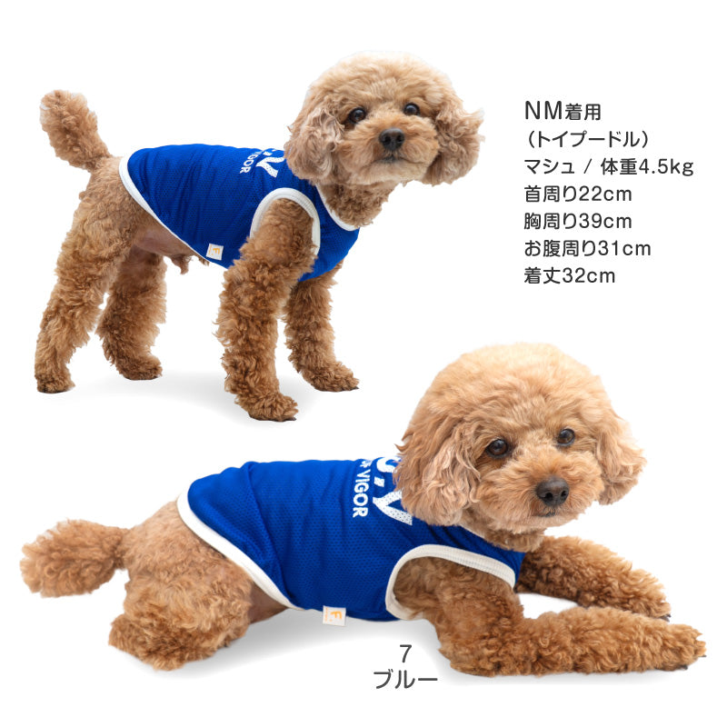 簡約LOGO印花網布坦克背心(臘腸狗・小型犬用)
