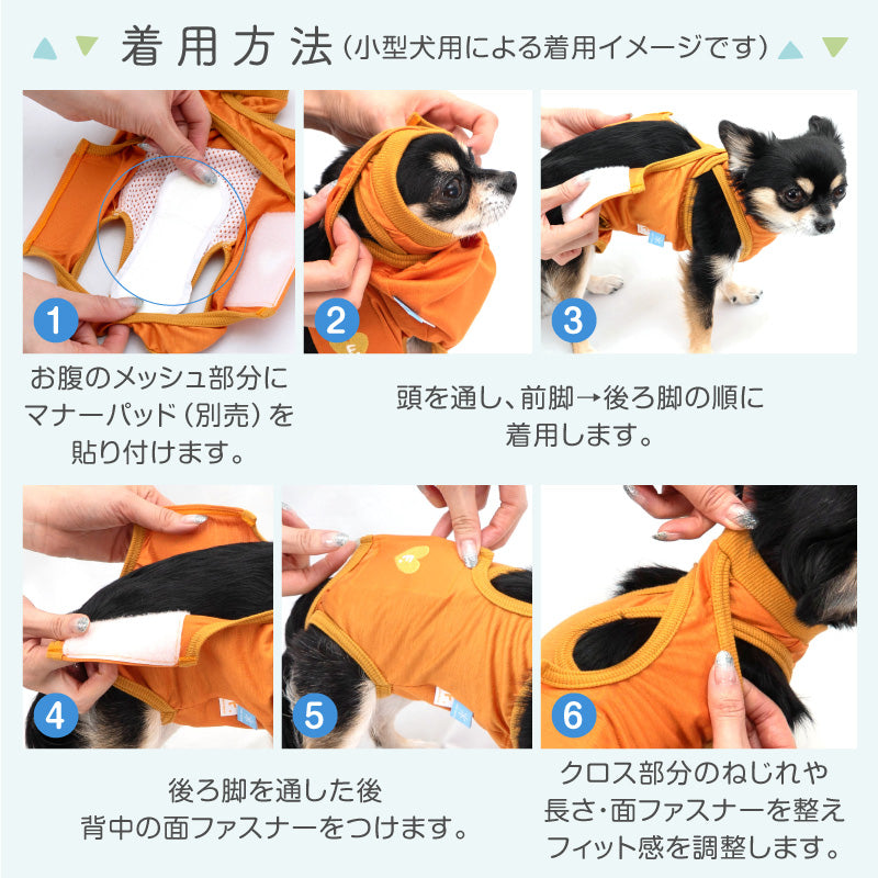 條紋天竺棉介護服(介護服マナーガード®)(男女兼用/中型犬用)