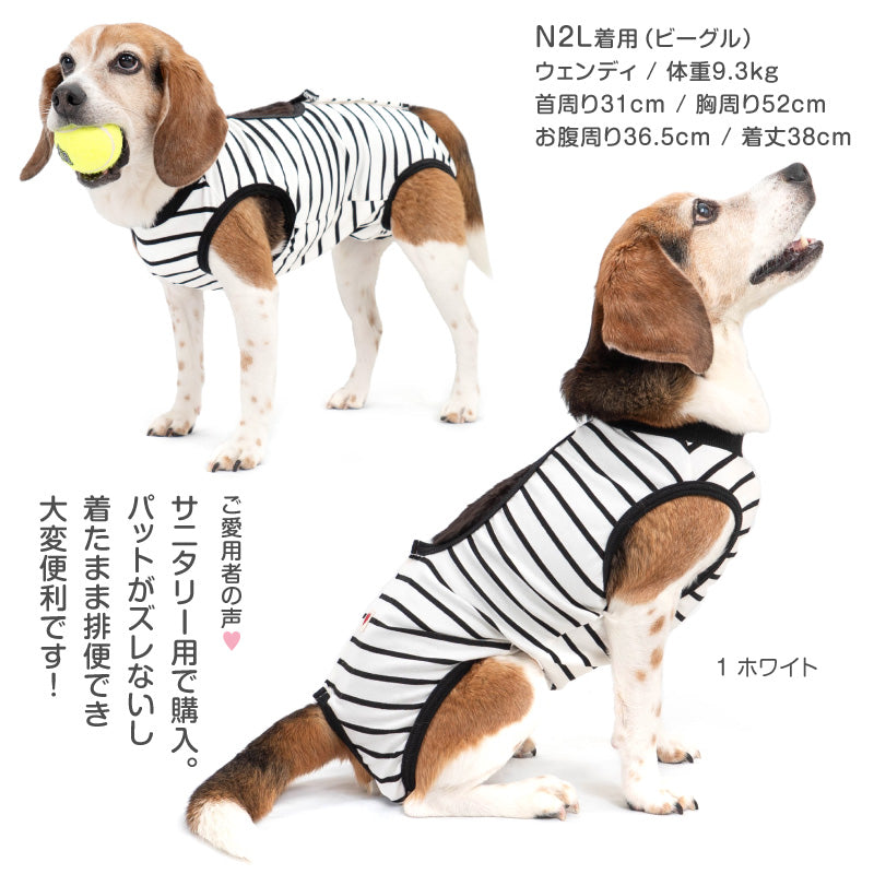 條紋天竺棉介護服(介護服マナーガード®)(男女兼用/中型犬用)