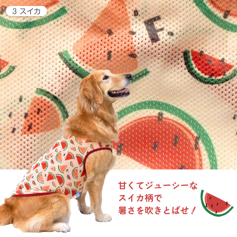 多樣圖案接觸涼感網布坦克背心(大型犬用)