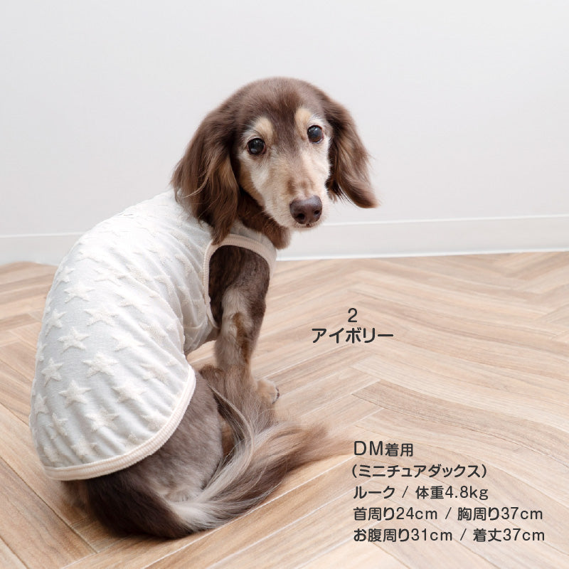 小星星毛圈布坦克背心(臘腸狗・小型犬用)