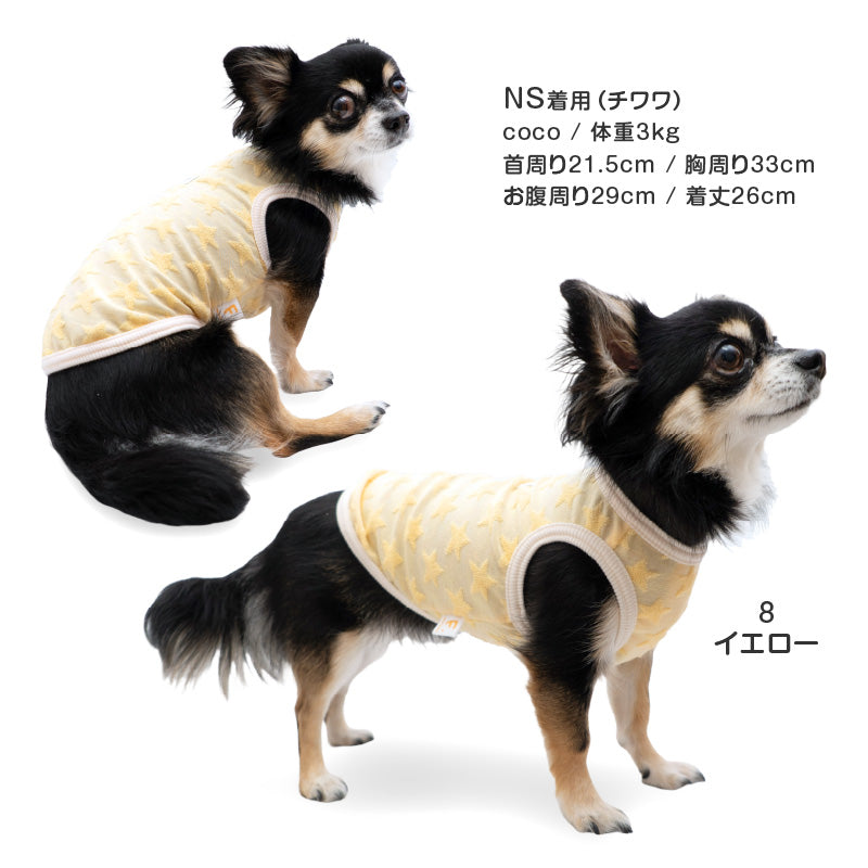 小星星毛圈布坦克背心(臘腸狗・小型犬用)