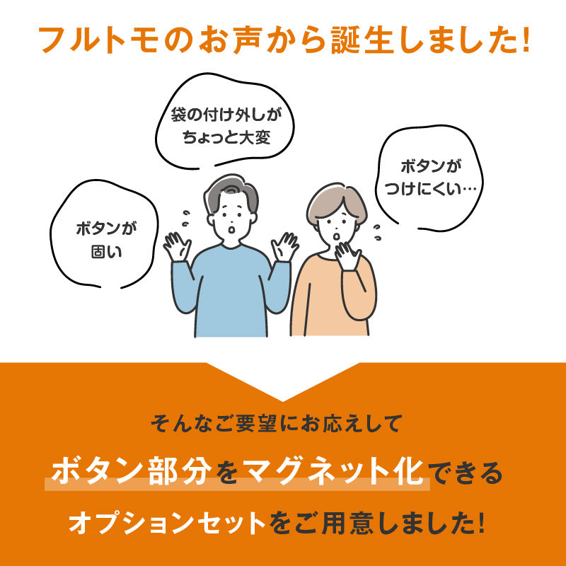 衛生排便照護服&連身尿布褲 プーぱんつ®︎ 專用磁吸化配件 Poo Catching Pants Magnetic Option Kit