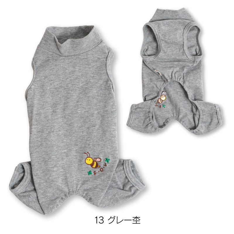 小蜜蜂刺繡簡約彈性棉居家服 (臘腸狗・小型犬)