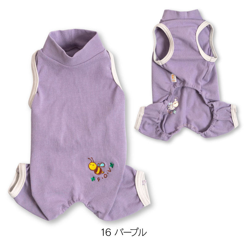 小蜜蜂刺繡簡約彈性棉居家服 (臘腸狗・小型犬)