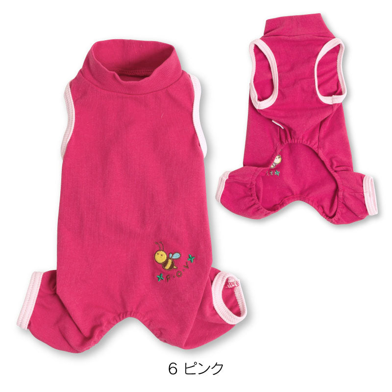 小蜜蜂刺繡簡約彈性棉居家服 (臘腸狗・小型犬)