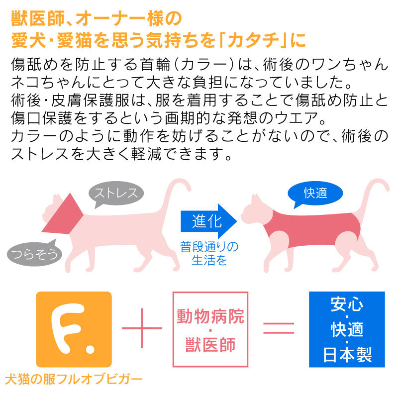 貓用抗菌・除臭機能皮膚保護服(皮膚保護服スキンウエア®)(男女兼用 / 猫用 / 抗菌・除臭材質)