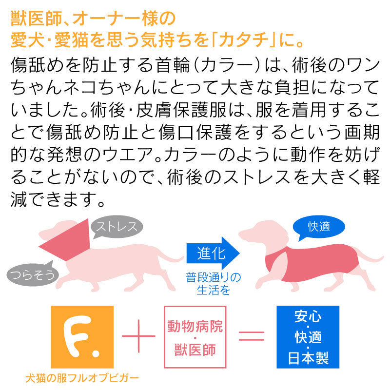 抗菌・除臭機能皮膚保護服(皮膚保護服スキンウエア®)(男女兼用 / 臘腸狗・小型犬用 / 抗菌・除臭材質)
