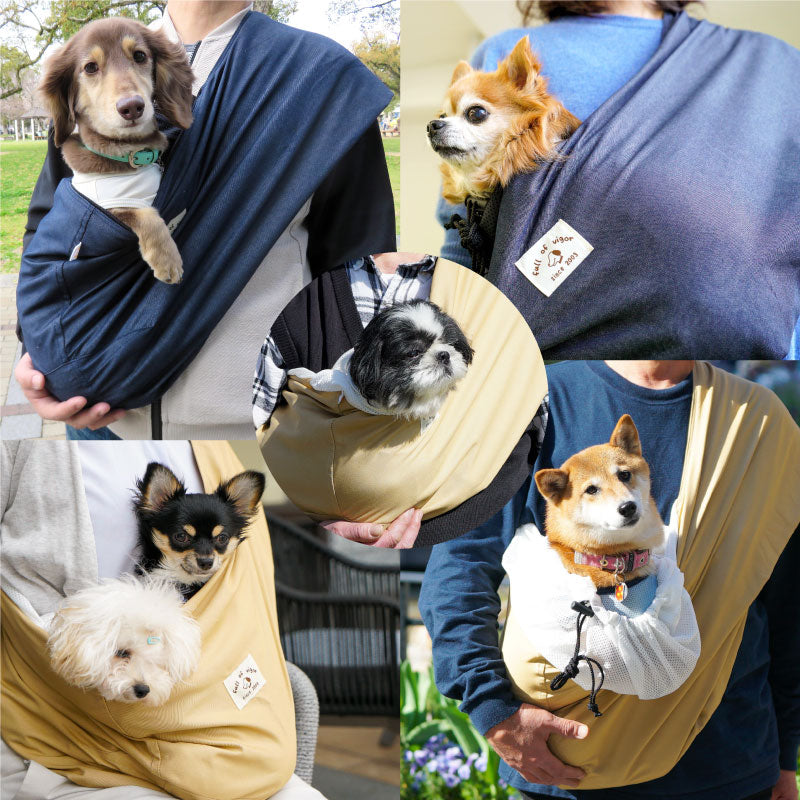 抗菌斜紋丹寧布束口款寵物背袋(Dog Sling/臘腸狗・小型犬・中型犬・貓用)