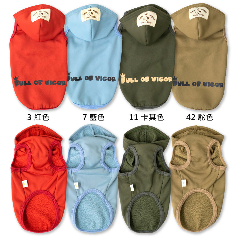 LOGO印花保暖內刷毛連帽衣(臘腸狗・小型犬用)