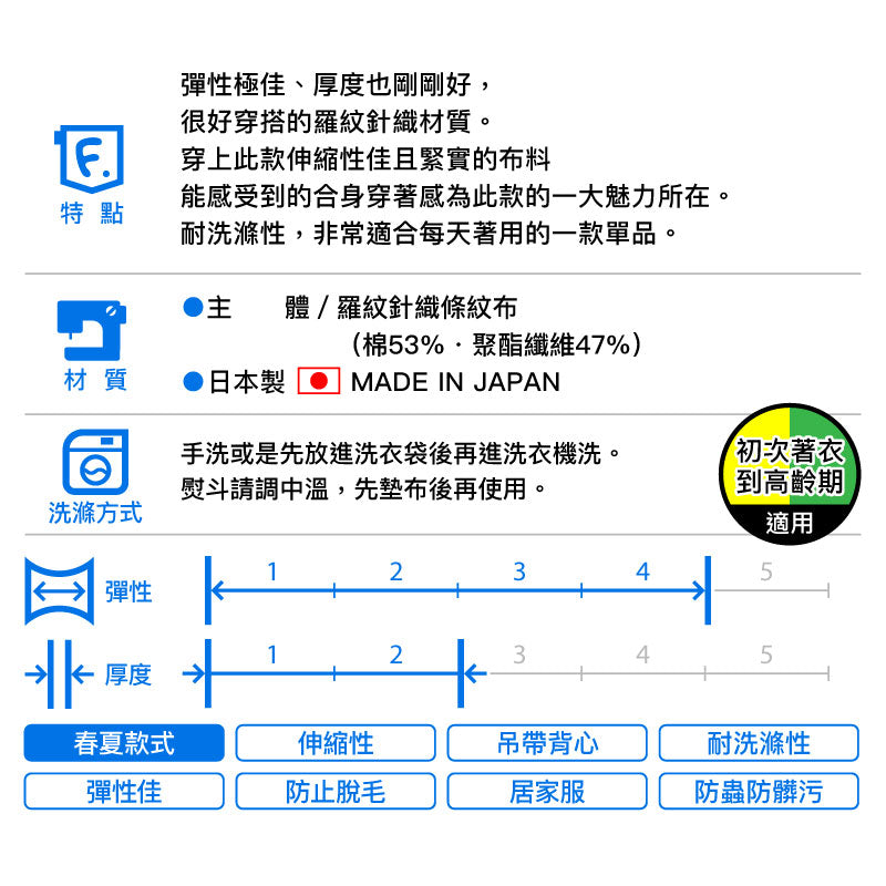 羅紋針織條紋吊帶背心(臘腸狗・小型犬用)