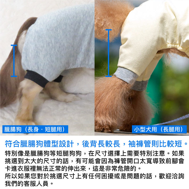 【2022年春夏新款】抗菌機能天竺棉長袖居家服(臘腸狗·小型犬用)