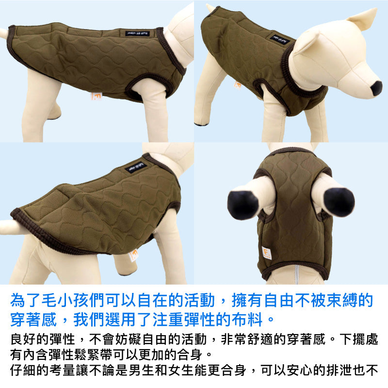 【2023年秋冬新款】可調整尺寸款鋪棉壓紋睡衣(臘腸狗・小型犬用)