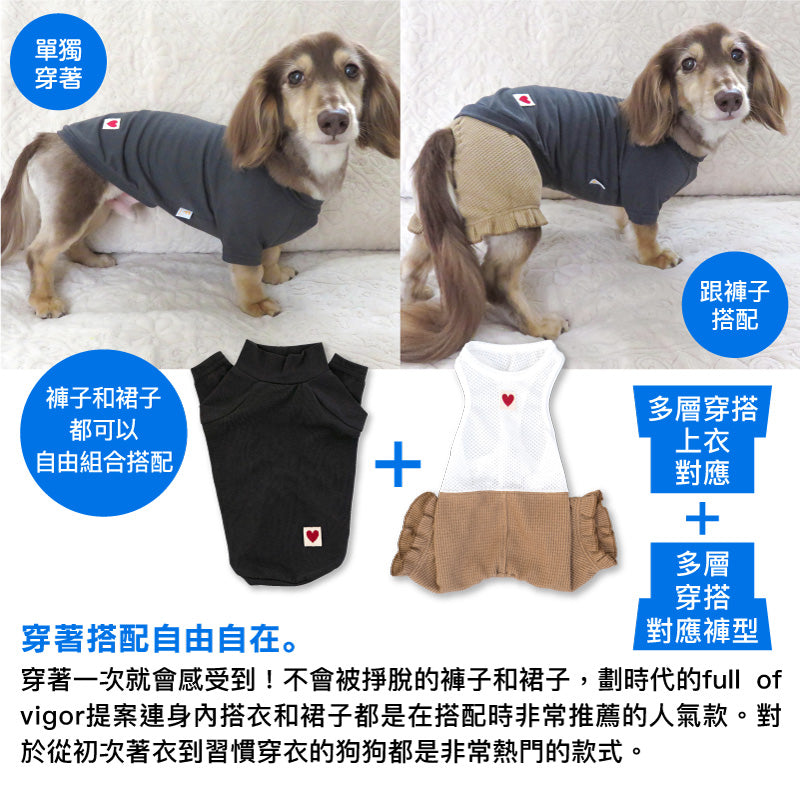 天竺棉拉克蘭袖T恤(臘腸狗・小型犬用)