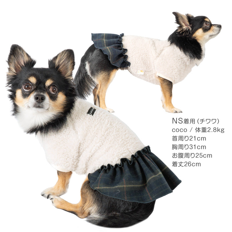 【 2023秋冬新款 】fleece刷毛假兩件連衣裙(臘腸狗・小型犬用)