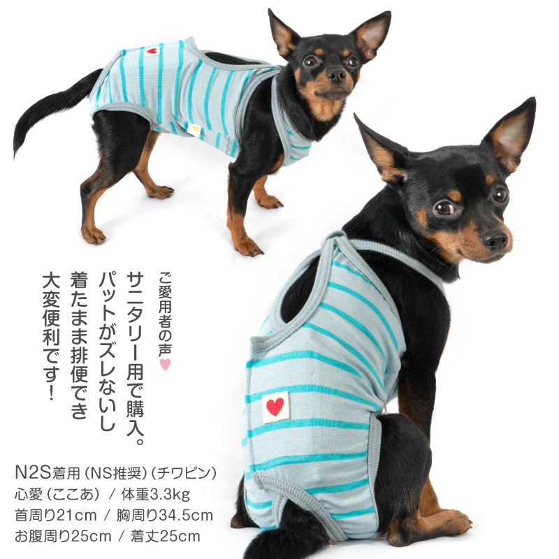 條紋天竺棉介護服(介護服マナーガード®)(臘腸狗・小型犬用)