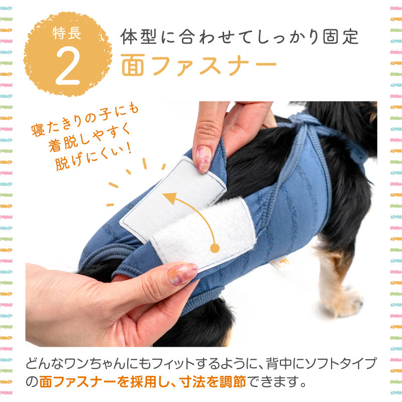 條紋天竺棉介護服(介護服マナーガード®)(臘腸狗・小型犬用)