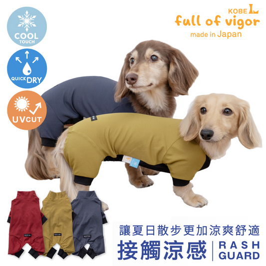 DOGPLAY®接觸涼感彈性蜂巢紋Rash Guard(臘腸狗・小型犬用)