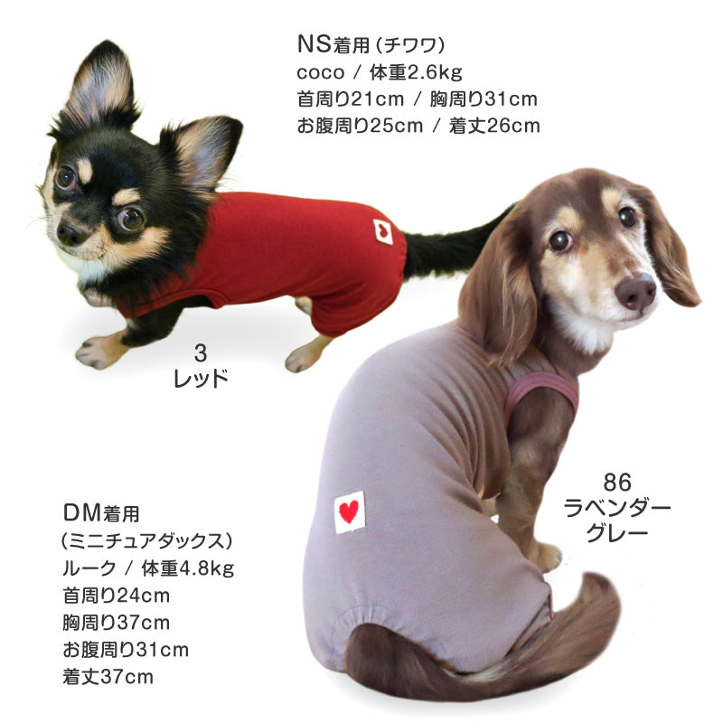 【定番人氣商品】簡約彈性棉無袖居家服（臘腸狗・小型犬用）