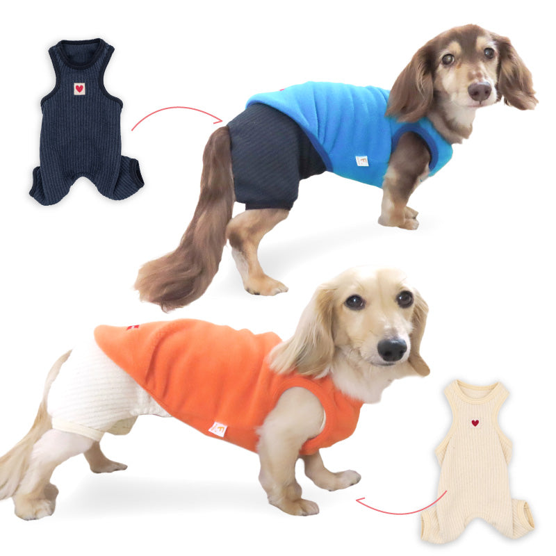 【20%OFF優惠對象】【12/26 0時～12/31 23時59分為止】多樣刺繡Fleece坦克背心（臘腸狗・小型犬用）