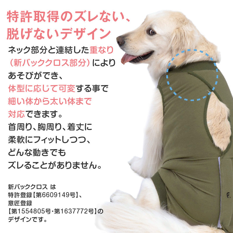 F.天竺棉術後服（術後服エリザベスウエア®）（男用／大型犬用／彈性材質）