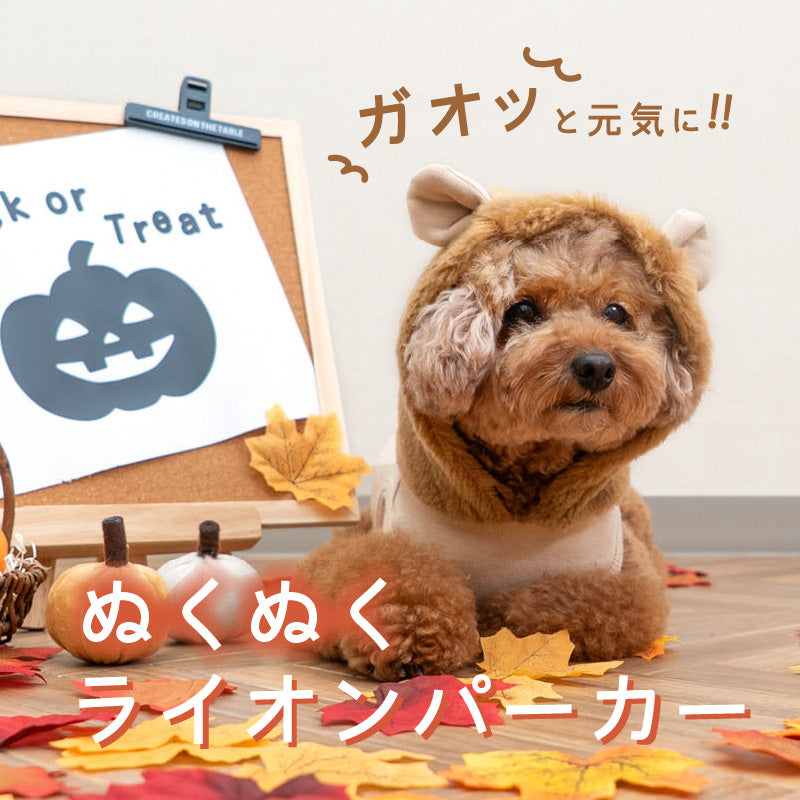小獅子內磨毛連帽衣（臘腸狗·小型犬用）