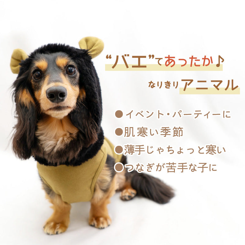 小獅子內磨毛連帽衣（臘腸狗·小型犬用）