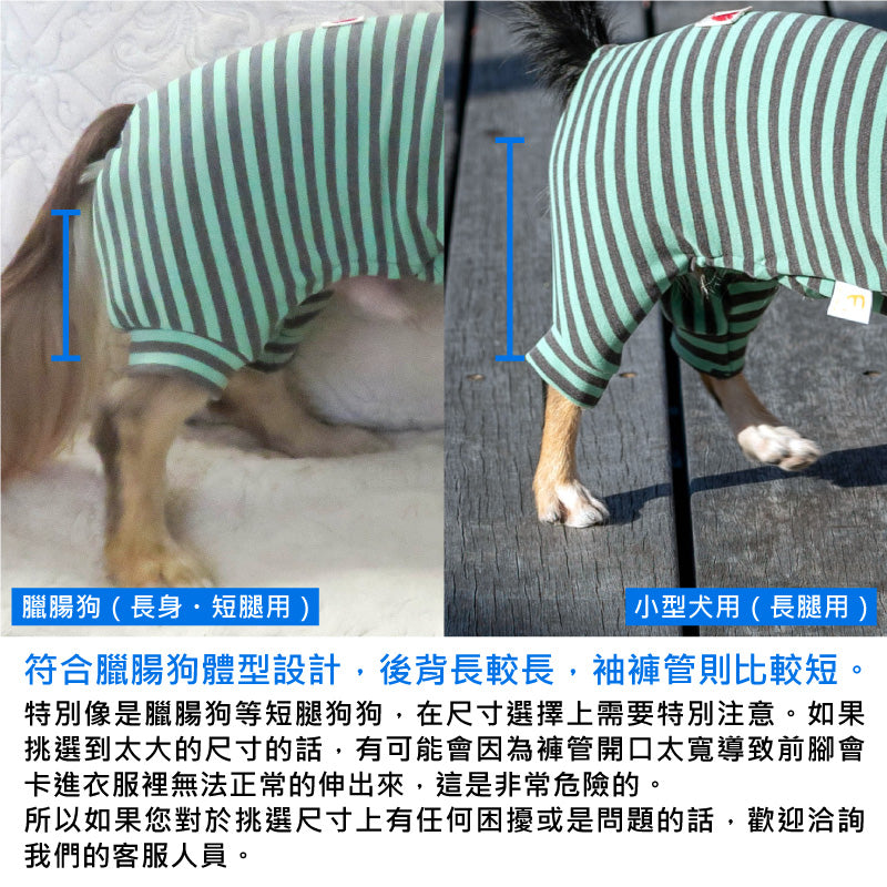 【2021年秋冬新款】保暖條紋無袖連身衣(臘腸狗・小型犬用)