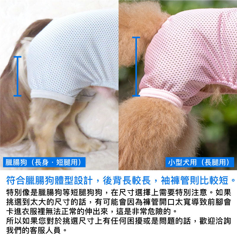 【2022年春夏新款】反光LOGO印花網布連身衣(臘腸狗·小型犬用)