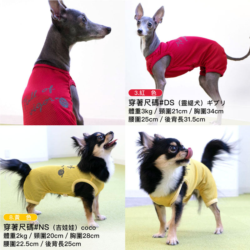 【2022年春夏新款】反光LOGO印花網布連身衣(臘腸狗·小型犬用)