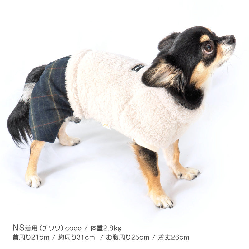 【 2023秋冬新款 】fleece刷毛假兩件連身褲(臘腸狗・小型犬用)